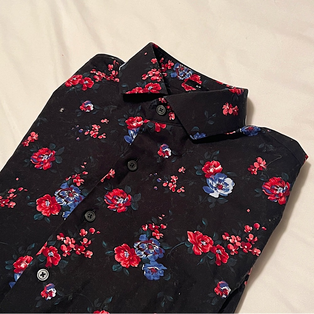 Express Men’s Floral Dress Shirt - Small